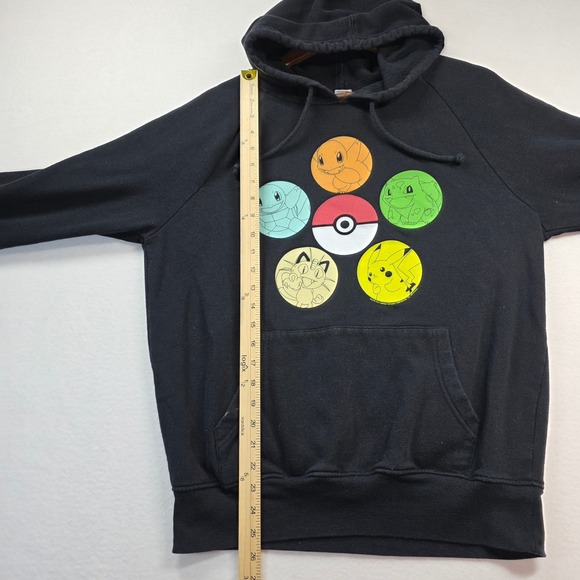 Pokemon Men's Hoodie M Pokeball Pikachu Squirtle Bulbasaur Charmander Meowth - Picture 5 of 8